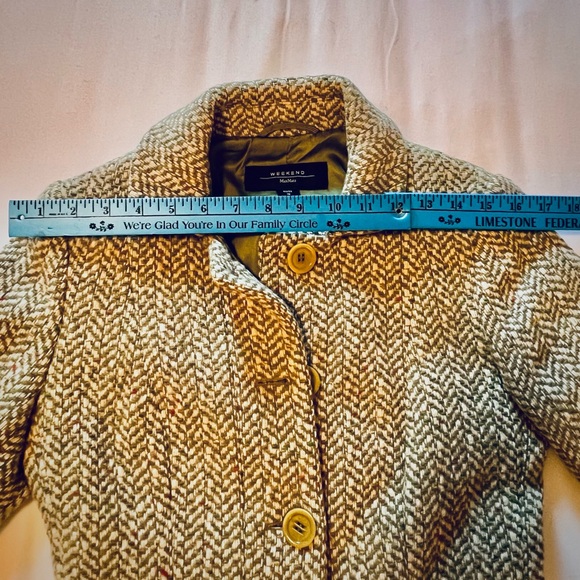 Weekend Max Mara Wool Tweed Blazer Jacket Herringbone Tailored Fitted Size 2 - Picture 15 of 16